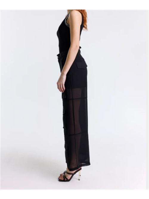 Pantalone cargo in georgette Met Met | M10 200PT-BLACK